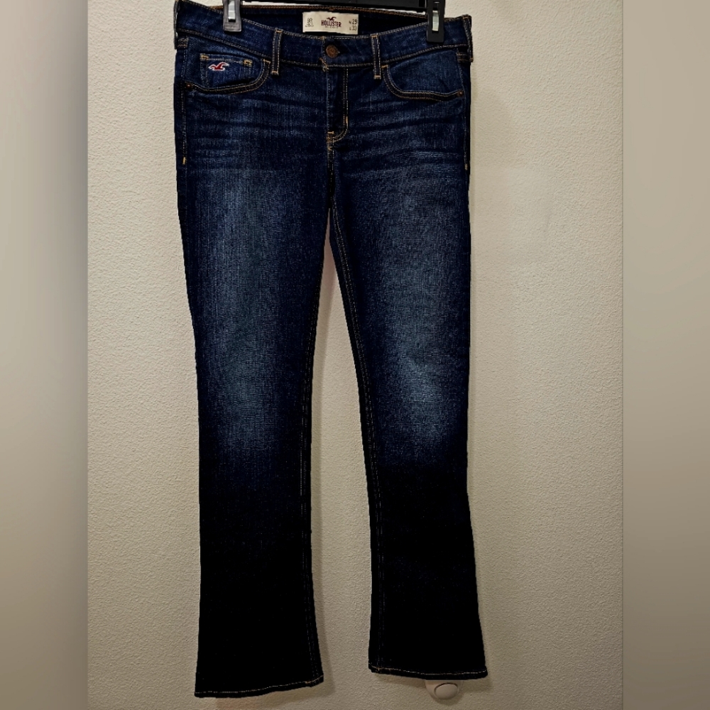 Ladies Hollister Boot cut Low Rise Dark Blue Jeans Size 9R